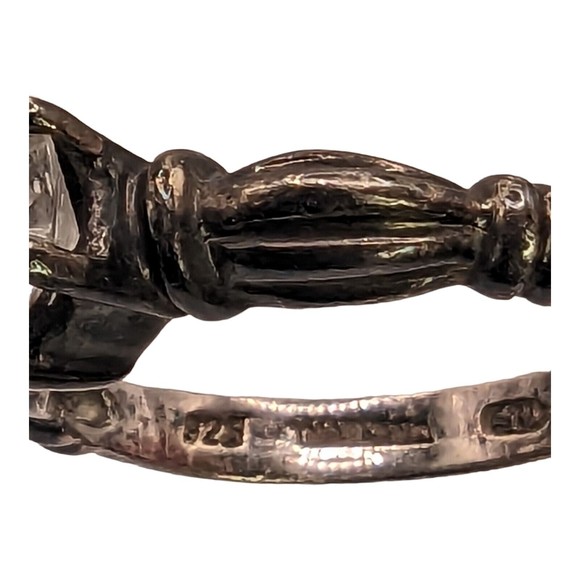 VTG Sterling Silver Round Cut Cubic Zirconia Solitaire Ring 925 CZ Size 8 Bridal - Picture 9 of 11